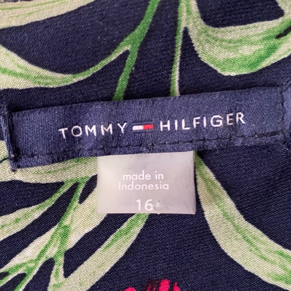 Tommy Hilfiger Floral Bell Sleeve Sky Captain Fern Blue Green Dress Size 16 - Picture 3 of 16